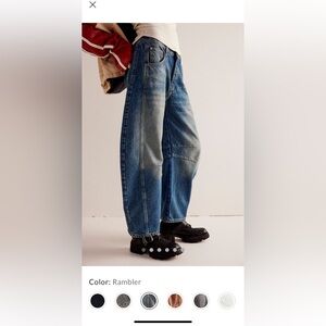 We The Free Good Luck Mid-Rise Barrel Jeans 26 Free People